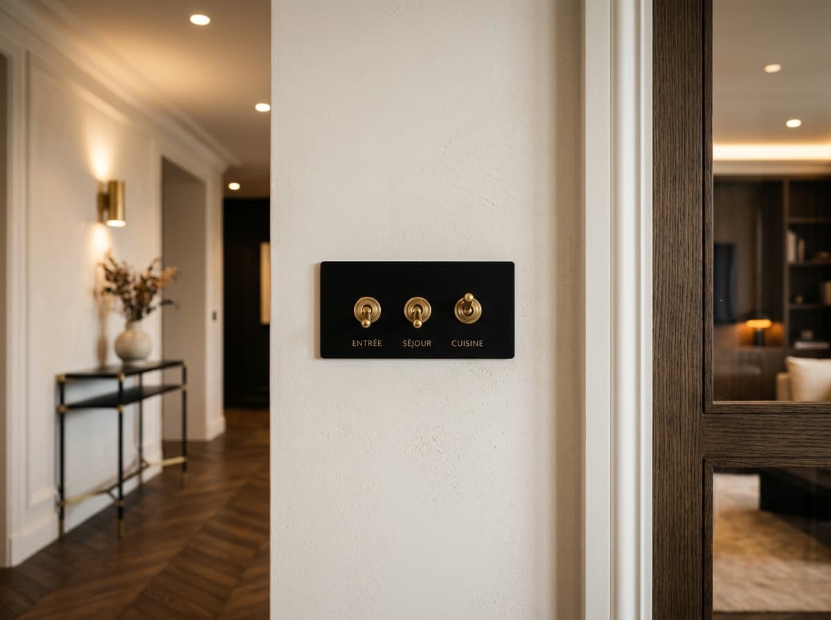 Intérieur raffiné avec interrupteurs design et éclairage architectural YAL
